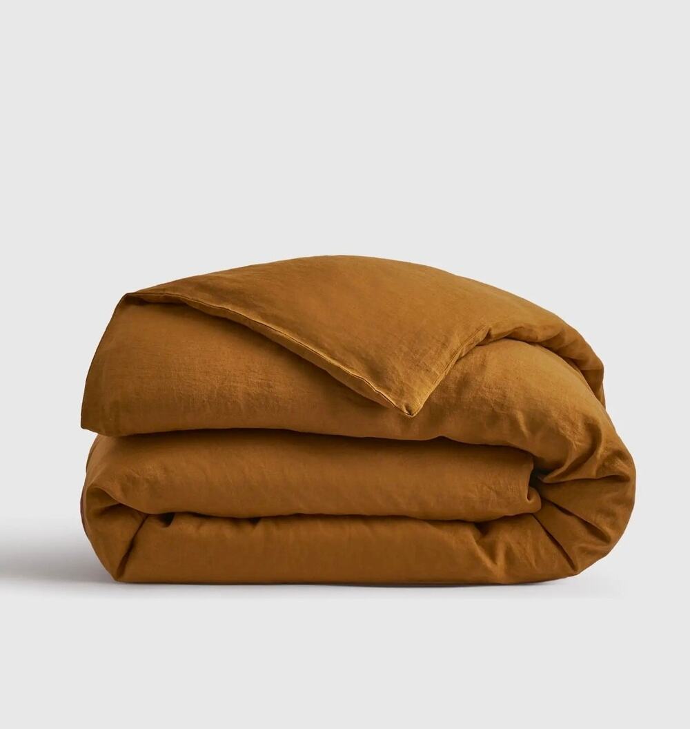NWOT Quince European Flax Linen Duvet Cover King Cal King Tobacco $174 MSRP